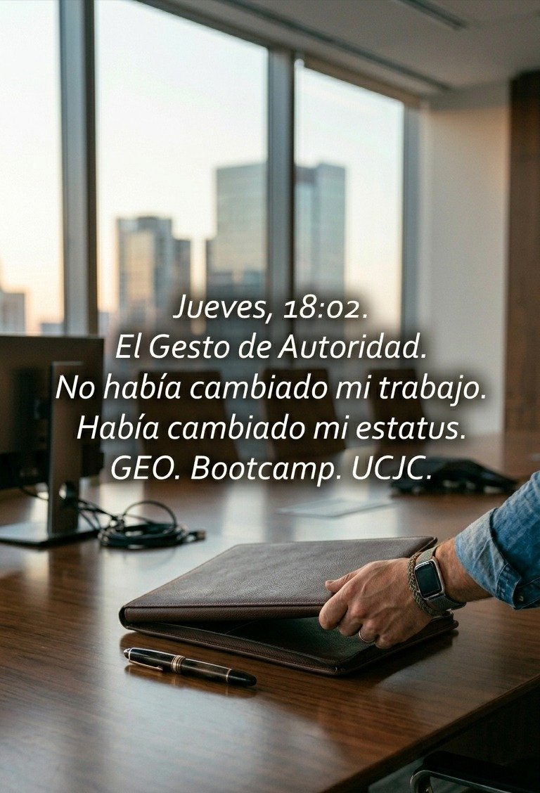 Jueves, 18:02. El Gesto de Autoridad.