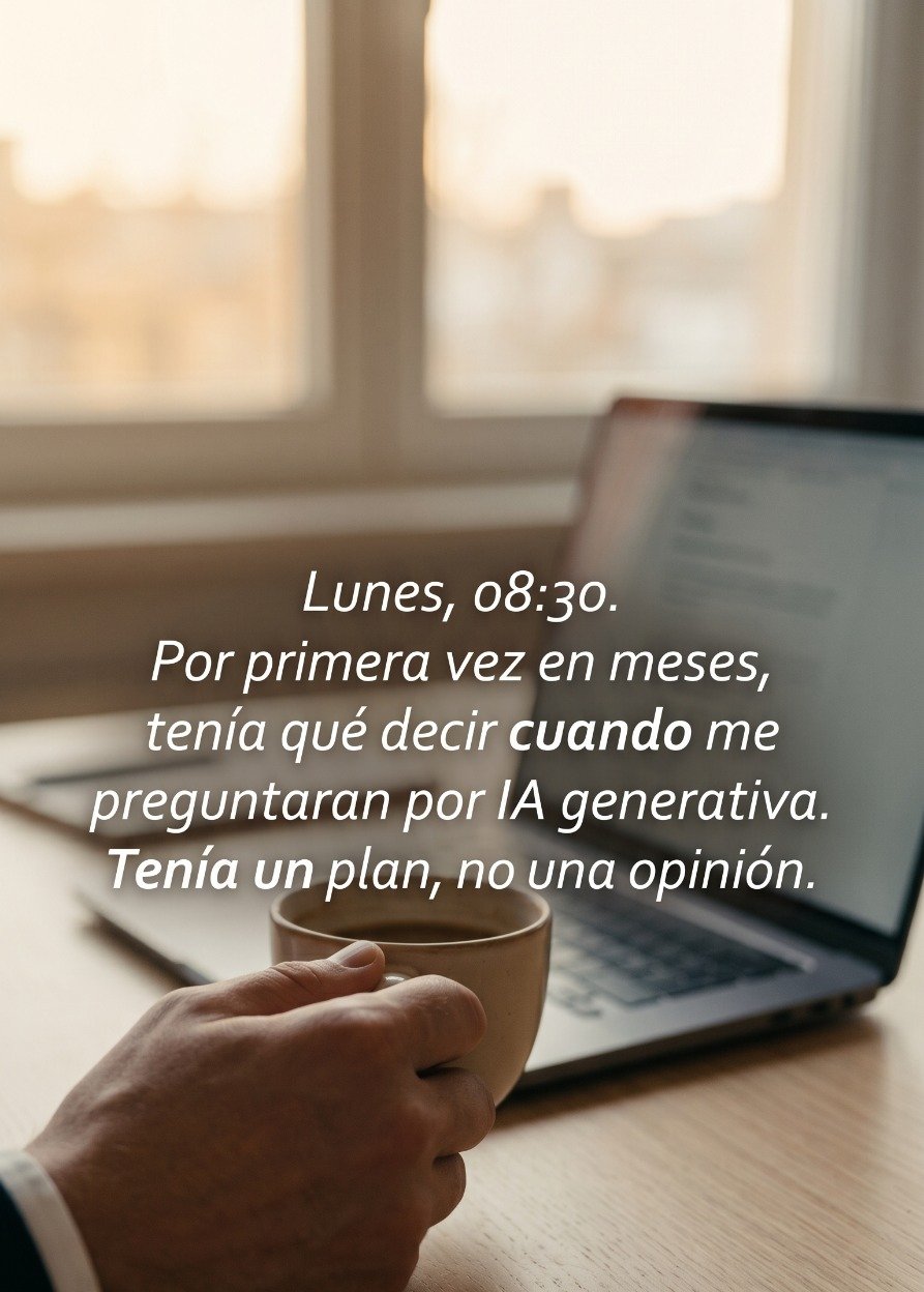 Lunes, 08:30. Tenía un plan, no una opinión.
