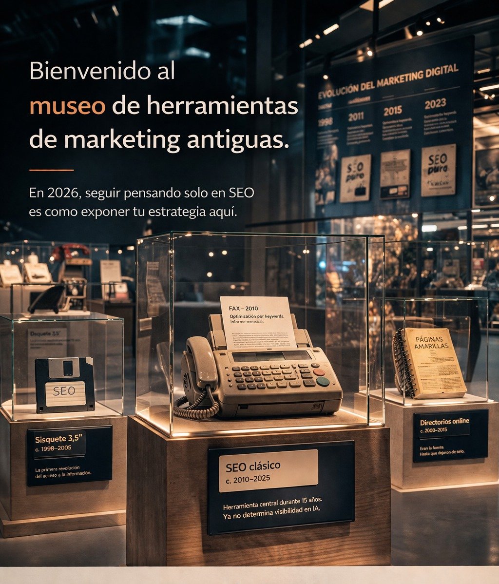 Bienvenido al museo de herramientas de marketing antiguas — SEO, fax, páginas amarillas
